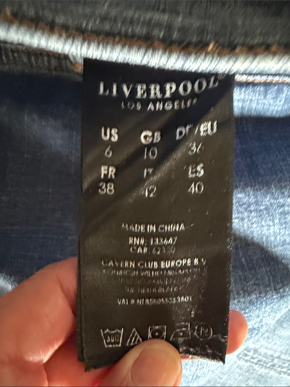 Liverpool Los Angeles Blue Wide-Leg Button-Fly Jeans - Picture 6 of 6